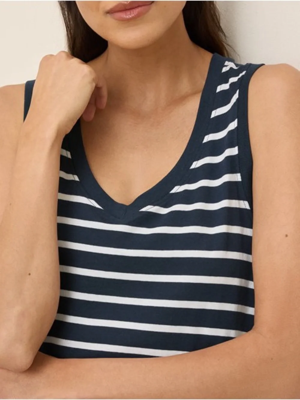 Pact Softspun A-Line Tank Dress size Medium in Monterey Stripe - Picture 3 of 7